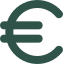 icono símbolo del euro en color verde