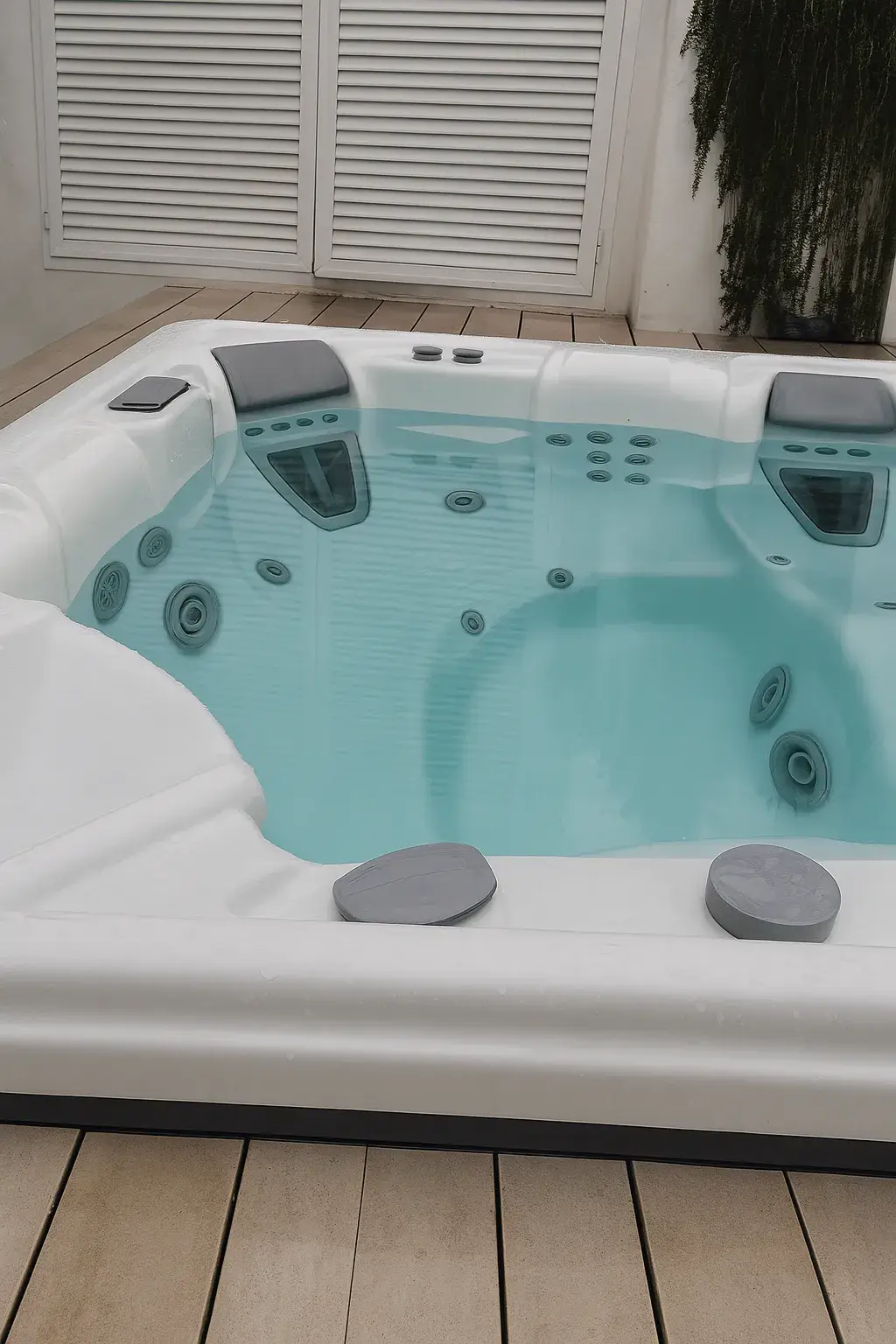 hermoso jacuzzi limpio y con burbujas